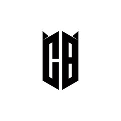CB Logo monogram with shield shape designs template
