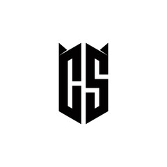 CS Logo monogram with shield shape designs template