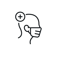 Icon of medical facemask to prevent corona virus - vector