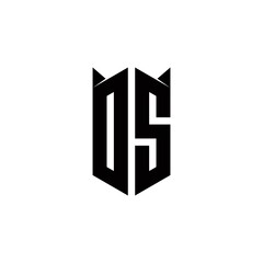 DS Logo monogram with shield shape designs template