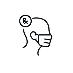 Icon of prescribed facemask to prevent corona virus - vector