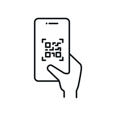 minimal qr code app - web symbol - vector