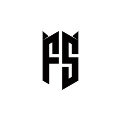 FS Logo monogram with shield shape designs template