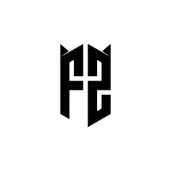 FZ Logo monogram with shield shape designs template