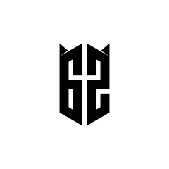 GZ Logo monogram with shield shape designs template