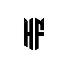 HF Logo monogram with shield shape designs template