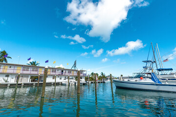 Fototapeta na wymiar Fishing boats in Florida Keys, USA