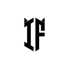 IF Logo monogram with shield shape designs template