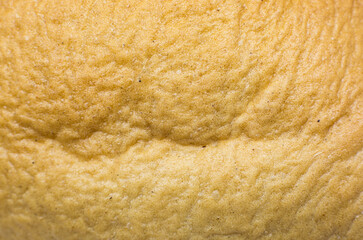 Roasted Bread texture background. Loaf Bakery concept. Close up, macro photo. Beautiful natural wallpaper.