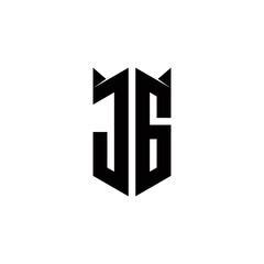 JG Logo monogram with shield shape designs template