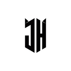 JH Logo monogram with shield shape designs template