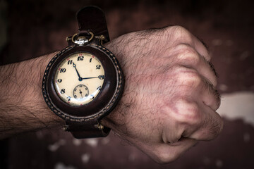 vintage military watch on a man's hand