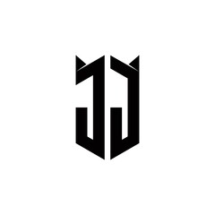 JJ Logo monogram with shield shape designs template