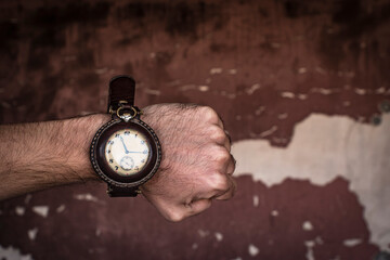 vintage military watch on a man's hand