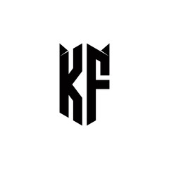 KF Logo monogram with shield shape designs template