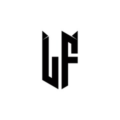 LF Logo monogram with shield shape designs template