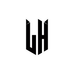 LH Logo monogram with shield shape designs template