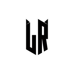 LR Logo monogram with shield shape designs template