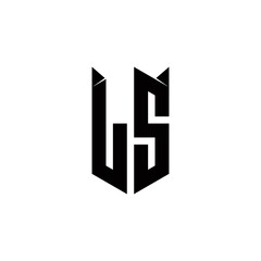 LS Logo monogram with shield shape designs template