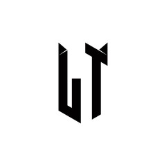 LT Logo monogram with shield shape designs template