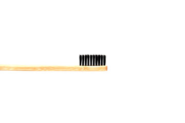 bamboo toothbrush isolated on white background.