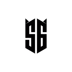SG Logo monogram with shield shape designs template