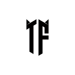 TF Logo monogram with shield shape designs template