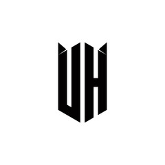 UH Logo monogram with shield shape designs template