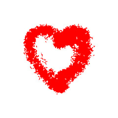 Heart icon. Red bold outline silhouette. Vector simple flat graphic hand drawn illustration. The isolated object on a white background. Isolate.