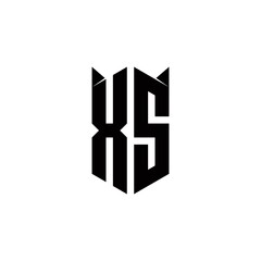 XS Logo monogram with shield shape designs template