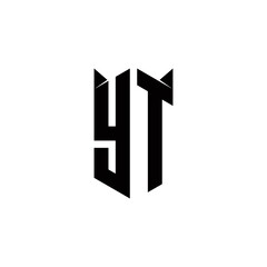 YT Logo monogram with shield shape designs template