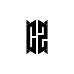 CZ Logo monogram with shield shape designs template - obrazy, fototapety, plakaty