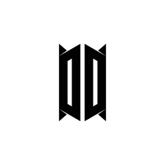 DD Logo monogram with shield shape designs template