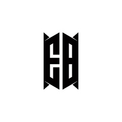 EB Logo monogram with shield shape designs template