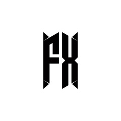 FX Logo monogram with shield shape designs template