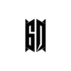 GQ Logo monogram with shield shape designs template