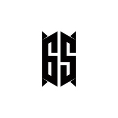 GS Logo monogram with shield shape designs template