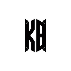 KB Logo monogram with shield shape designs template