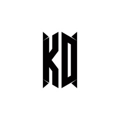 KD Logo monogram with shield shape designs template