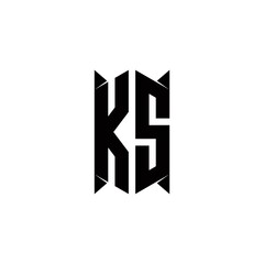 KS Logo monogram with shield shape designs template