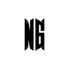 NG Logo monogram with shield shape designs template