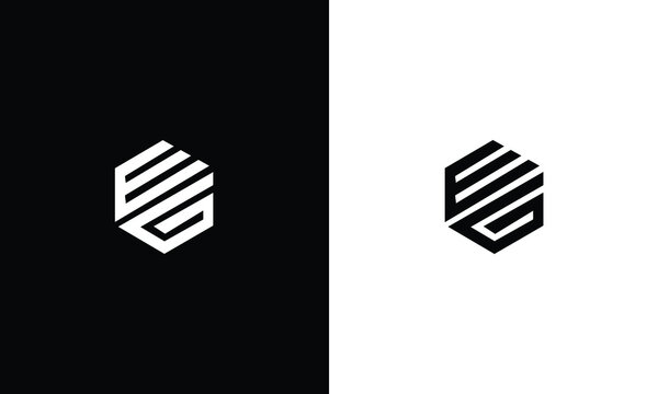 EG WG Logo Design. Initial letters EG WG logo icon.