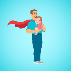 Super Dad. Father and daughter
