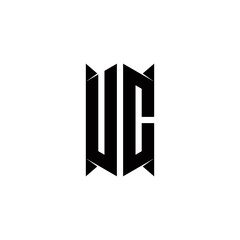 UC Logo monogram with shield shape designs template