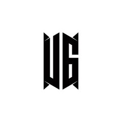 UG Logo monogram with shield shape designs template