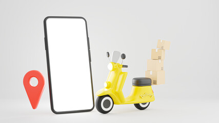 smartphone with shipping or delivery concept © KWstudio