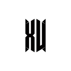 XU Logo monogram with shield shape designs template
