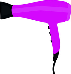 Hairdryer for beautiful women in pink and black. vector illustration