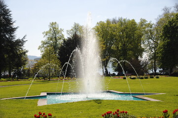 Fototapeta premium Insel Mainau, Park mit Springbrummen