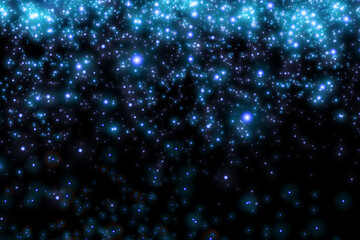 Bright blue sparkling particles. Background decoration.